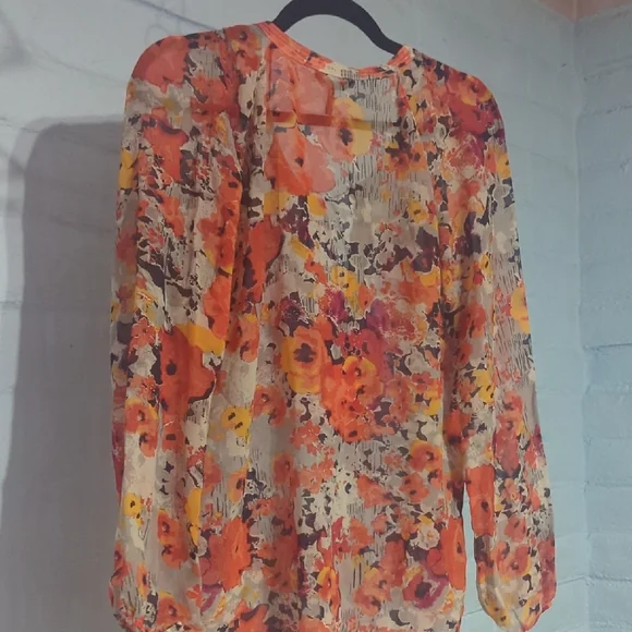 Daisy Fuentes Floral Blouse - Red and Orange - Picture 5 of 5